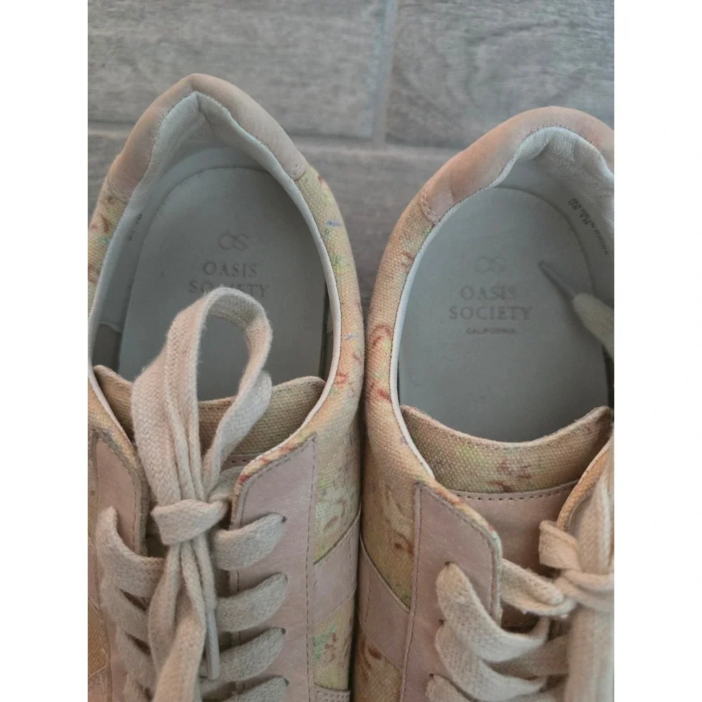 Oasis Society The‎ Noelle Sneakers Floral Pink Lace Women's Athletic Shoes Vegan